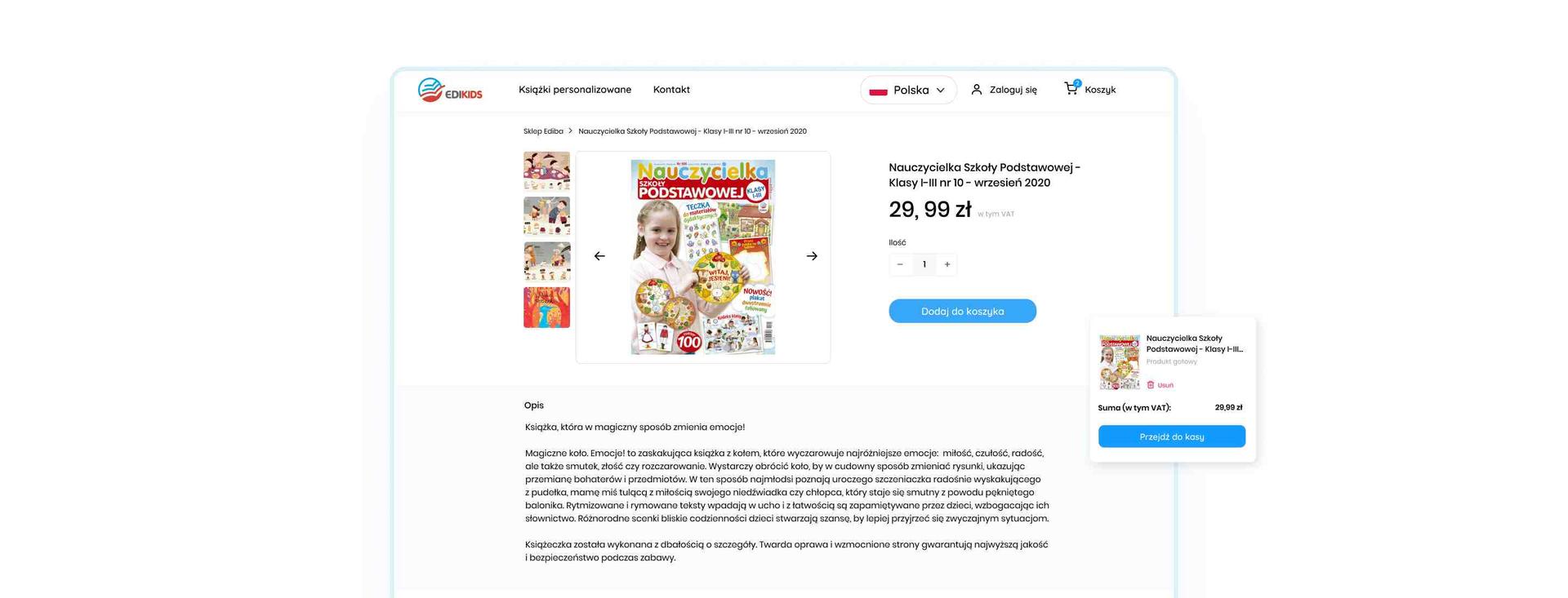 edikids landing page project product page