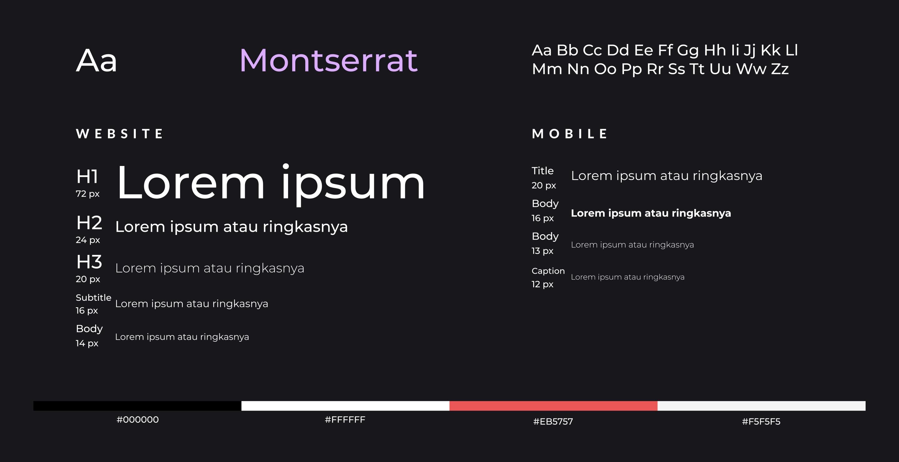 typografia i paleta kolorów dla aplikacji fashion