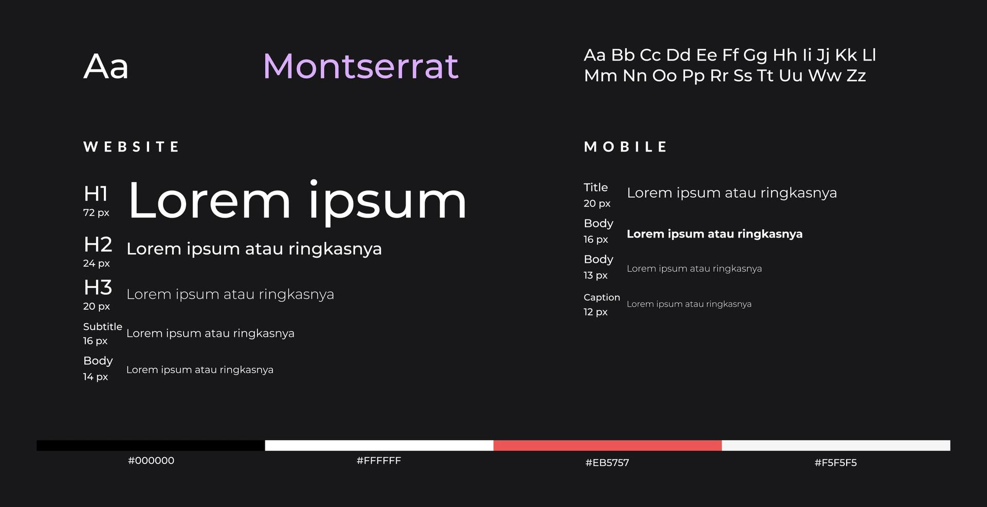 aplikacja modowa - typografia i paleta kolorów